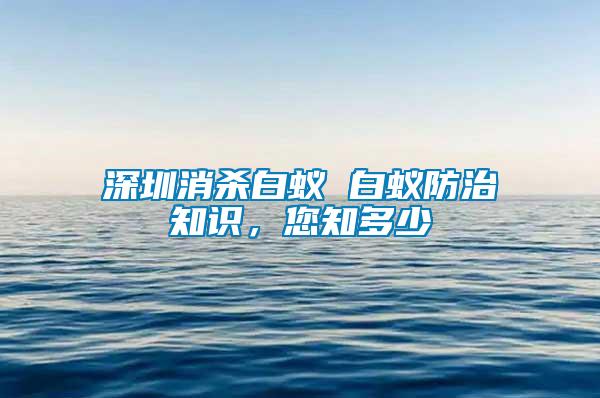 深圳消殺白蟻 白蟻防治知識，您知多少