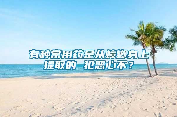 有種常用藥是從蟑螂身上提取的 犯惡心不？