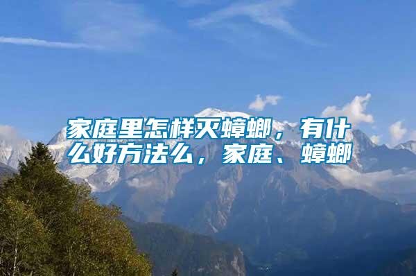 家庭里怎樣滅蟑螂，有什么好方法么，家庭、蟑螂