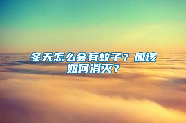 冬天怎么會有蚊子？應該如何消滅？