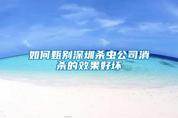 如何甄別深圳殺蟲(chóng)公司消殺的效果好壞