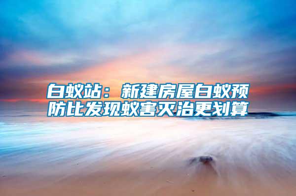 白蟻站：新建房屋白蟻預(yù)防比發(fā)現(xiàn)蟻害滅治更劃算