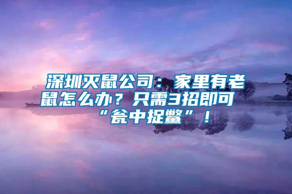 深圳滅鼠公司：家里有老鼠怎么辦？只需3招即可“甕中捉鱉”！