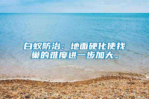 白蟻防治：地面硬化使找巢的難度進一步加大。