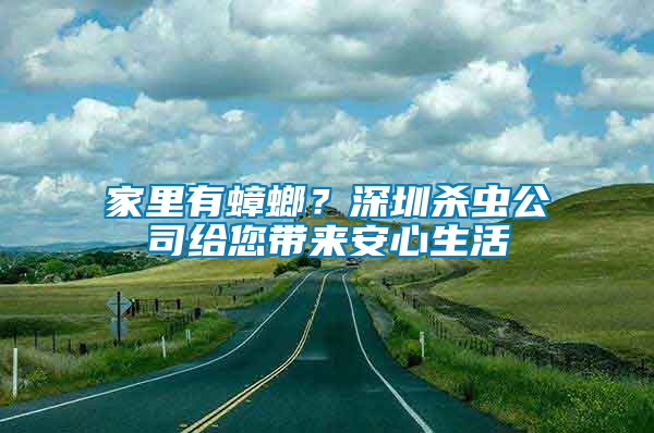 家里有蟑螂？深圳殺蟲公司給您帶來安心生活