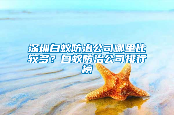 深圳白蟻防治公司哪里比較多？白蟻防治公司排行榜